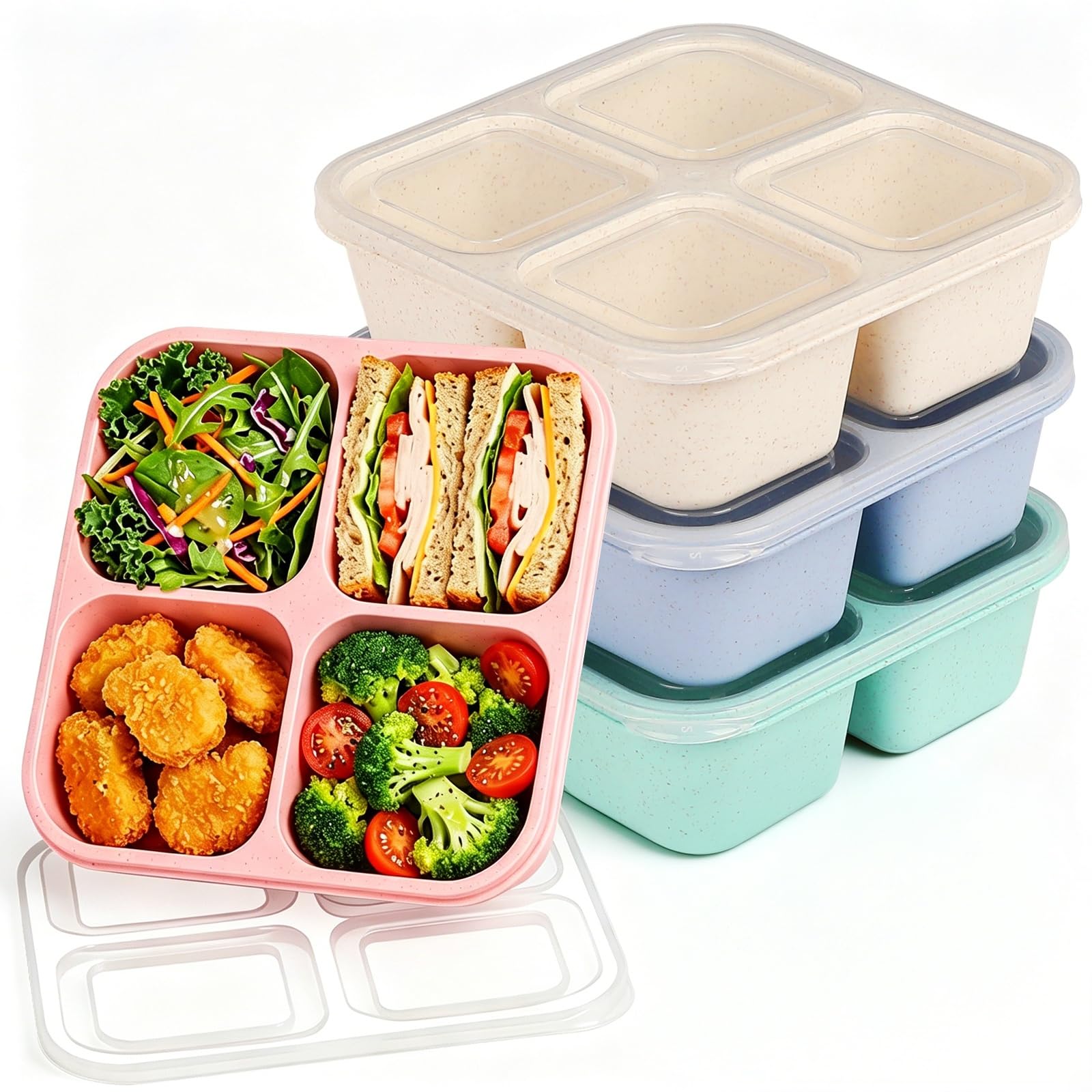 Amazon.com: buluker 4 Pack Bento Snack Containers Set， 4